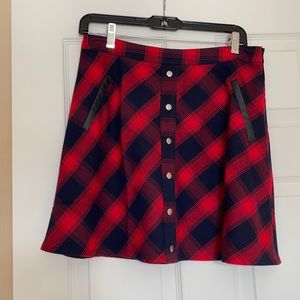 Alter’d State red and black plaid skirt. Size medium